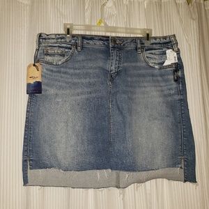 Silver jean skirt